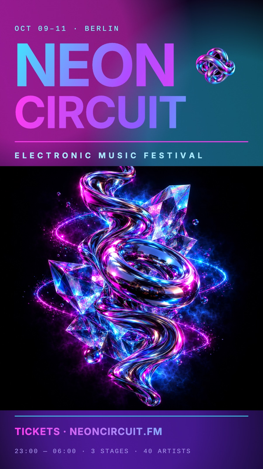 Neon Circuit electronic music festival poster