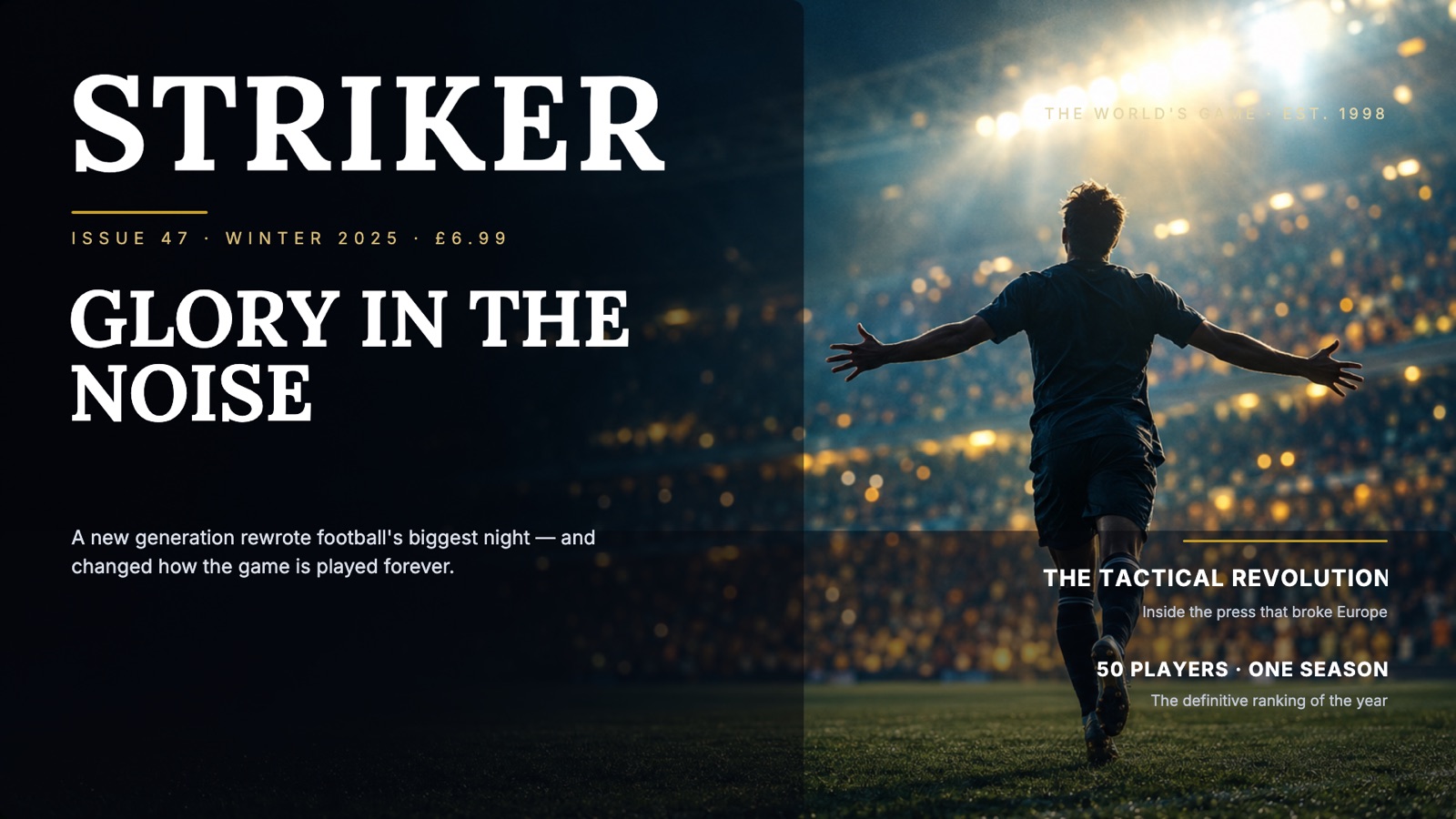 Striker magazine cover, Glory in the Noise